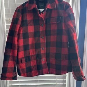 J.Crew Red and Black Wool Jacket